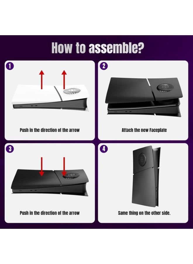 PS5 Slim Faceplate (الإصدار الرقمي) - قشرة ABS الوقائية مع تبديد الحرارة ، سطح ماتي مقاوم للخدش ، سهولة التركيب ، ويتضمن غطاء وحدة التحكم السيليكون - Image 2